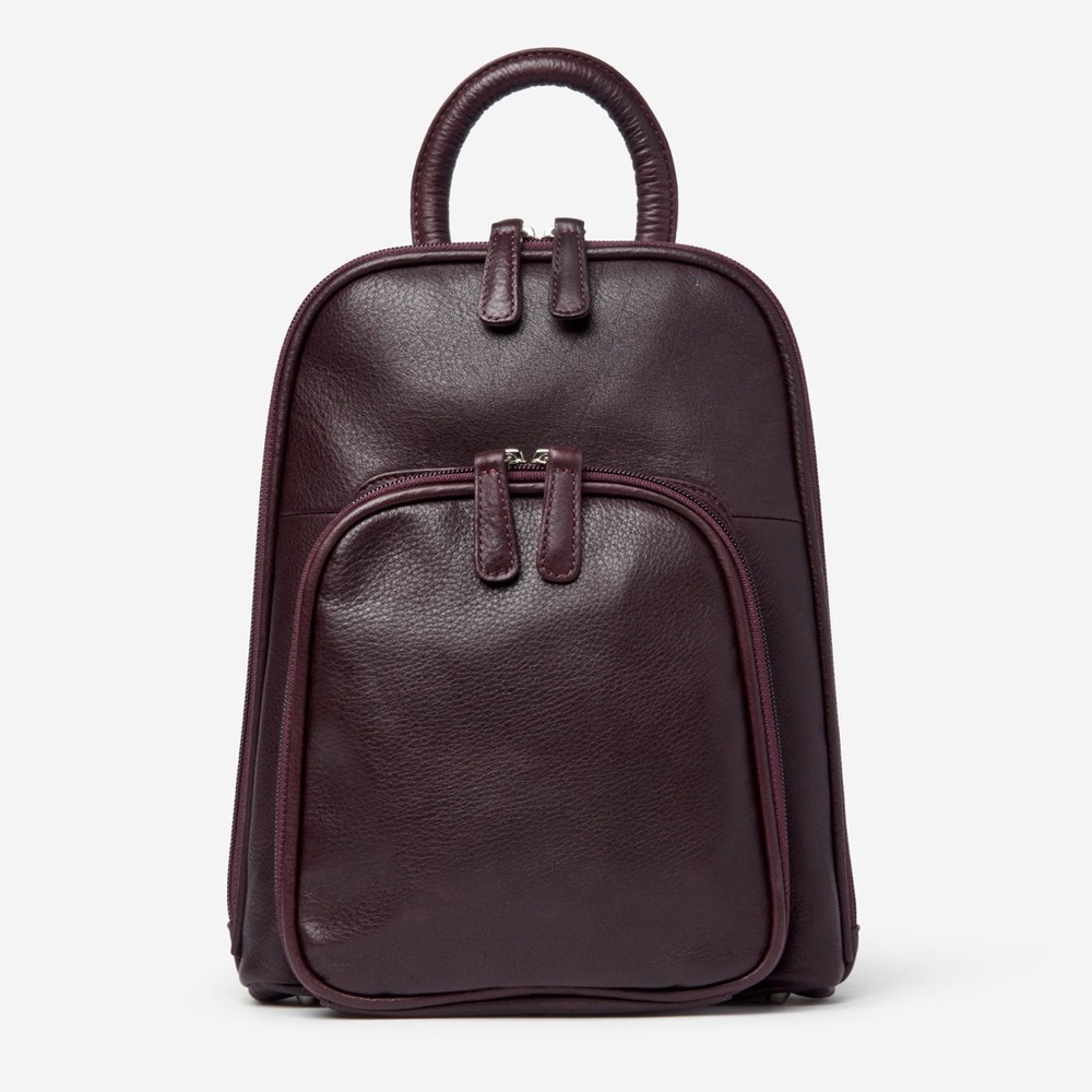 Osgoode Marley Small Organizer Leather Backpack in Mulberry